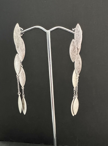 Preview: Ohrstecker 925 Silber mit Plättchen in Navettform